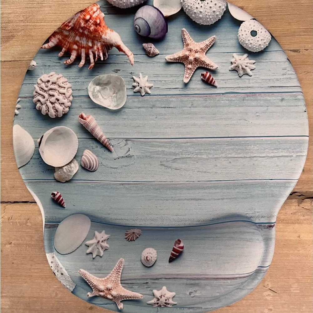Mousepad Ergonomic Wrist Support Gel Wrist Rest‎ Seashell Theme